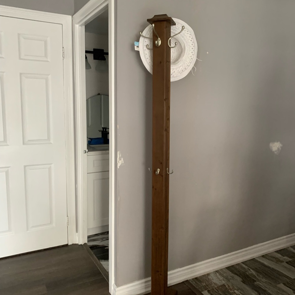 Wooden Coat Rack with Hooks